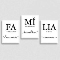 Kit 3 Quadros Família -Loucura/Barulho/Amor 24X18Cm Kit 3 Quadros Família -Loucura/Barulho/Amor 24X18Cm