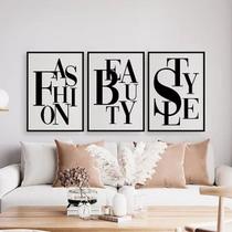 Kit 3 Quadros Fashion Beauty Style 60x40cm Kit 3 Quadros Fashion Beauty Style 60x40cm