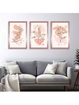 kit 3 Quadros Flores Rosas Galhos Casa Quarto Hall de Entrada kit 3 Quadros Flores Rosas Galhos Casa Quarto Hall de Entrada