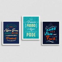 kit 3 Quadros Frases Motivacionais Corporativas 45x34cm kit 3 Quadros Frases Motivacionais Corporativas 45x34cm