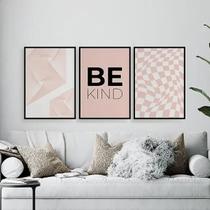 Kit 3 Quadros Geométricos Be Kind 45X34Cm Branca Kit 3 Quadros Geométricos Be Kind 45X34Cm Branca