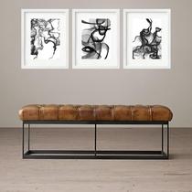 Kit 3 Quadros Grandes Abstratos Black Waves - 60x48cm Kit 3 Quadros Grandes Abstratos Black Waves - 60x48cm