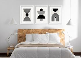 Kit 3 Quadros Grandes Abstratos Circulos Pretos 60x48cm Kit 3 Quadros Grandes Abstratos Circulos Pretos 60x48cm