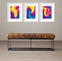 Kit 3 Quadros Grandes Abstratos Cores Quentes Waves 60x48cm Kit 3 Quadros Grandes Abstratos Cores Quentes Waves 60x48cm