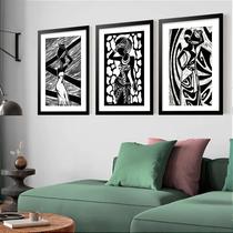 Kit 3 Quadros Grandes Afro 60x48cm