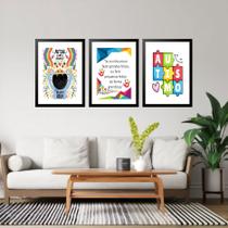 Kit 3 Quadros Grandes Autismo 60x48cm Kit 3 Quadros Grandes Autismo 60x48cm