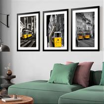 Kit 3 Quadros Grandes Bondinho 60x48cm Kit 3 Quadros Grandes Bondinho 60x48cm