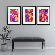 Kit 3 Quadros Grandes Cantoras - 60x48cm