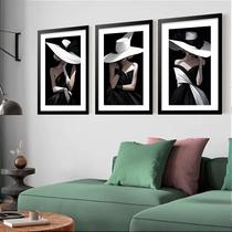 Kit 3 Quadros Grandes Dama 60x48cm Kit 3 Quadros Grandes Dama 60x48cm
