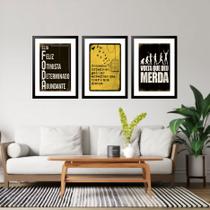 Kit 3 Quadros Grandes Duas Personalidades 60x48cm