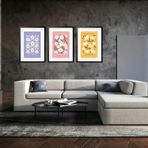 Kit 3 Quadros Grandes Flower Market Florida Milano Madrid 60x48cm Kit 3 Quadros Grandes Flower Market Florida Milano Madrid 60x48cm