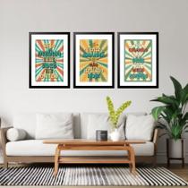 Kit 3 Quadros Grandes Frases Vintage 60x48cm Kit 3 Quadros Grandes Frases Vintage 60x48cm