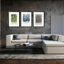 Kit 3 Quadros Grandes Monet Water Lilies Collection 60x48cm