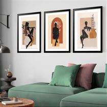 Kit 3 Quadros Grandes Mulheres Boho 60x48cm Kit 3 Quadros Grandes Mulheres Boho 60x48cm