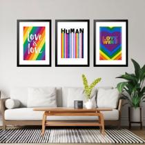 Kit 3 Quadros Grandes Pride 60x48cm Kit 3 Quadros Grandes Pride 60x48cm