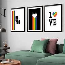 Kit 3 Quadros Grandes Pride Be You 60x48cm Kit 3 Quadros Grandes Pride Be You 60x48cm