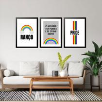 Kit 3 Quadros Grandes Pride Rainbow 60x48cm Kit 3 Quadros Grandes Pride Rainbow 60x48cm