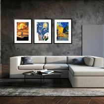 Kit 3 Quadros Grandes Releitura Van Gogh 60x48cm Kit 3 Quadros Grandes Releitura Van Gogh 60x48cm