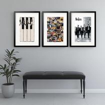Kit 3 Quadros Grandes The Beatles - 60x48cm