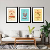 Kit 3 Quadros Grandes Viagem 60x48cm Kit 3 Quadros Grandes Viagem 60x48cm