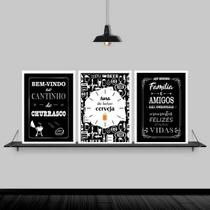 Kit 3 Quadros Hora De Beber Cerveja 24x18cm