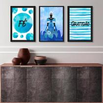 Kit 3 Quadros Iemanjá - Fé E Gratidão 33X24Cm - Com Vidro Kit 3 Quadros Iemanjá - Fé E Gratidão 33X24Cm - Com Vidro