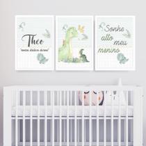 Kit 3 Quadros Infantil Decoração Quarto de Bebê Vários Temas Menino Menina Lúdico