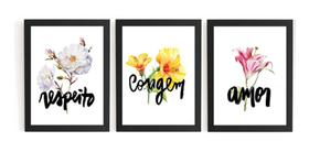 Kit 3 Quadros Inpiradores Alegria Calma Saudade