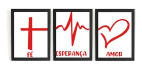Kit 3 Quadros Inspiração E Força Fé Esperança E Amor Kit 3 Quadros Inspiração E Força Fé Esperança E Amor