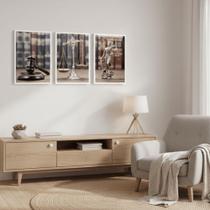 Kit 3 Quadros Justiça Advocacia 40x60 Moldura