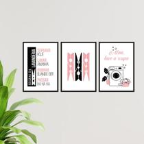 Kit 3 Quadros Lavanderia Alexa Lave A Roupa 45x34cm