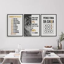 Kit 3 Quadros Lobo Empreendedorismo 24x18cm - com vidro Kit 3 Quadros Lobo Empreendedorismo 24x18cm - com vidro