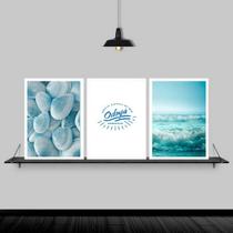 Kit 3 Quadros Mar Odayá Iemanjá 33x24cm - com vidro