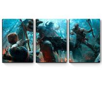 Kit 3 quadros MDF God Of War Troll