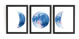 Kit 3 Quadros Misticos Fases Do Planeta Terra Decoração