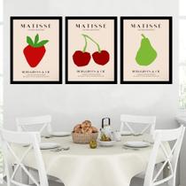 Kit 3 Quadros Modernos Cozinha - Matisse 45X34Cm