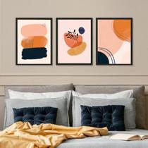 Kit 3 Quadros Modernos Para Quarto Ou Sala 33x24cm - com vidro Kit 3 Quadros Modernos Para Quarto Ou Sala 33x24cm - com vidro