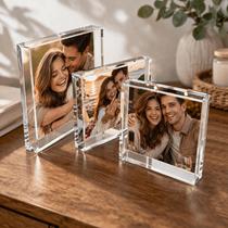 Kit 3 Quadros Moldura Acrílico Transparente Porta Fotos Lembranças 15x15x3 15x20x3 20x20x3 Kit 3 Quadros Moldura Acrílico Transparente Porta Fotos Lembranças 15x15x3 15x20x3 20x20x3