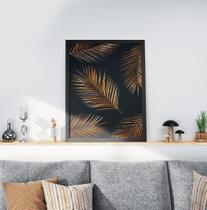 Kit 3 Quadros Moldura Preta 30x40cm Leão Preto e Dourado Kit 3 Quadros Moldura Preta 30x40cm Leão Preto e Dourado