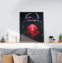 Kit 3 Quadros Moldura Preta 30x40cm Monkey Gangue