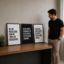 Kit 3 Quadros Motivacionais Escritório Mentalidade Sucesso Kit 3 Quadros Motivacionais Escritório Mentalidade Sucesso
