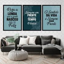 Kit 3 Quadros Não Temos Tempo a Perder 33x24cm - com vidro Kit 3 Quadros Não Temos Tempo a Perder 33x24cm - com vidro