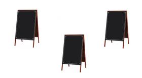 KIT 3 Quadros Negros Cavalete de Calçada Madeira Cor MOGNO 70 X 50 cm (90x50 cm Com as Penras) Modelo DECOR 1 Referência 2122 - SOUZA KIT 3 Quadros Negros Cavalete de Calçada Madeira Cor MOGNO 70 X 50 cm (90x50 cm Com as Penras) Modelo DECOR 1 Referência 2122 - SOUZA