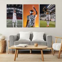 KIT 3 Quadros Neymar Santos Foto ou Imagem Decorativa - Decoração Parede Quarto e Sala