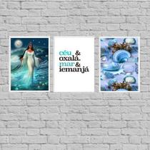 Kit 3 Quadros Oxalá Iemanjá 45X34Cm