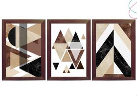 Kit 3 Quadros para casa - Geométrico Marrom Kit 3 Quadros para casa - Geométrico Marrom