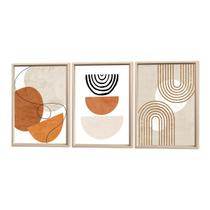 Kit 3 Quadros Para Decoração Formas Minimalista Moderno Sala