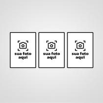 Kit 3 quadros personalizados com fotos e ou imagens placa decoração sala quarto escritório Kit 3 quadros personalizados com fotos e ou imagens placa decoração sala quarto escritório