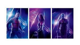 Kit 3 Quadros Placas Decorativos Guardioes da Galaxia Marvel