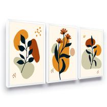Kit 3 Quadros Plantas Minimalistas Formas Sala Quarto Kit 3 Quadros Plantas Minimalistas Formas Sala Quarto